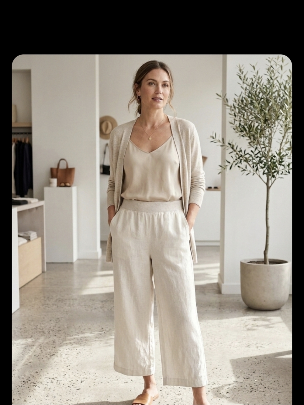 NWT J. Jill Love Linen 100% Linen Ankle Pants Pockets in Barley | Size XLP ​